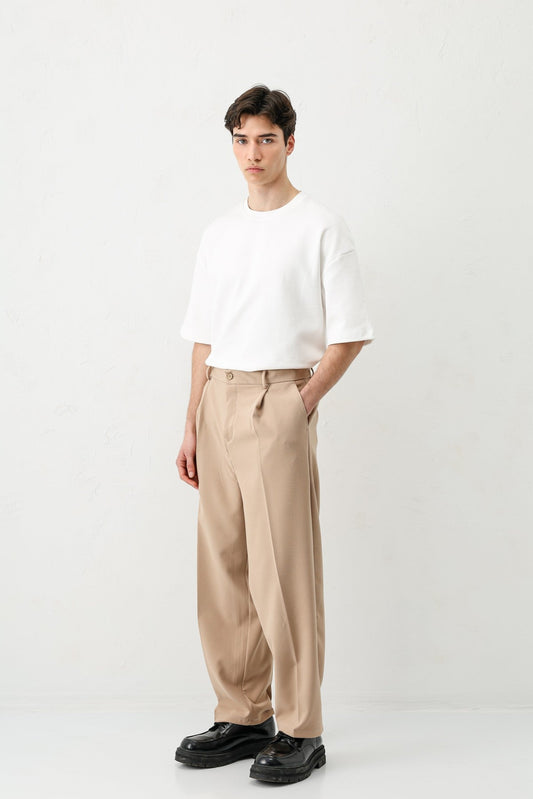 Baggy-Fit Pleated Pants