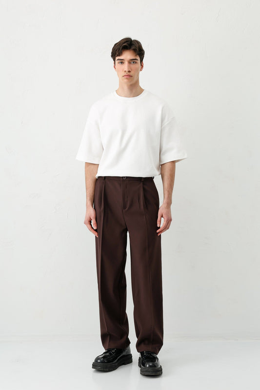 Baggy-Fit Pleated Pants
