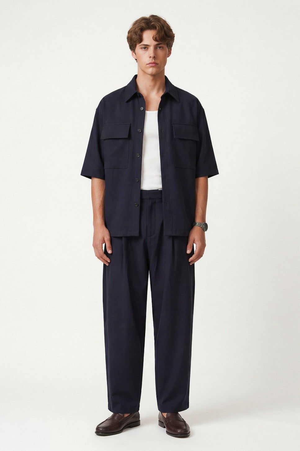 Super Baggy Fit Stretch Fabric Pants