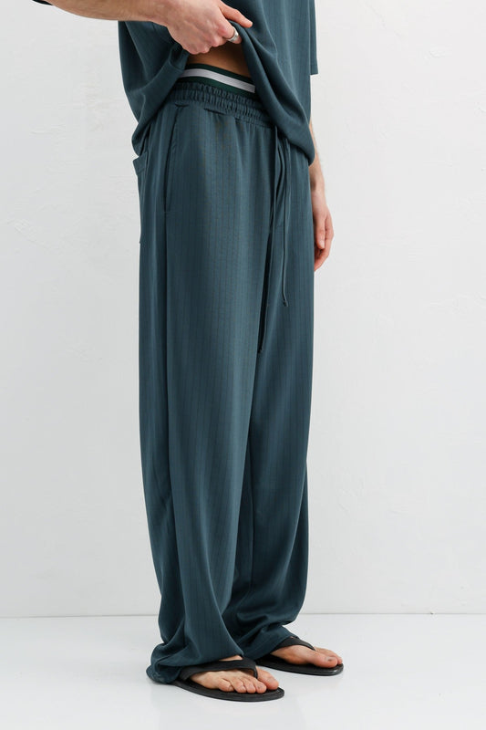 Ribbed, Textured Baggy Sweatpants
