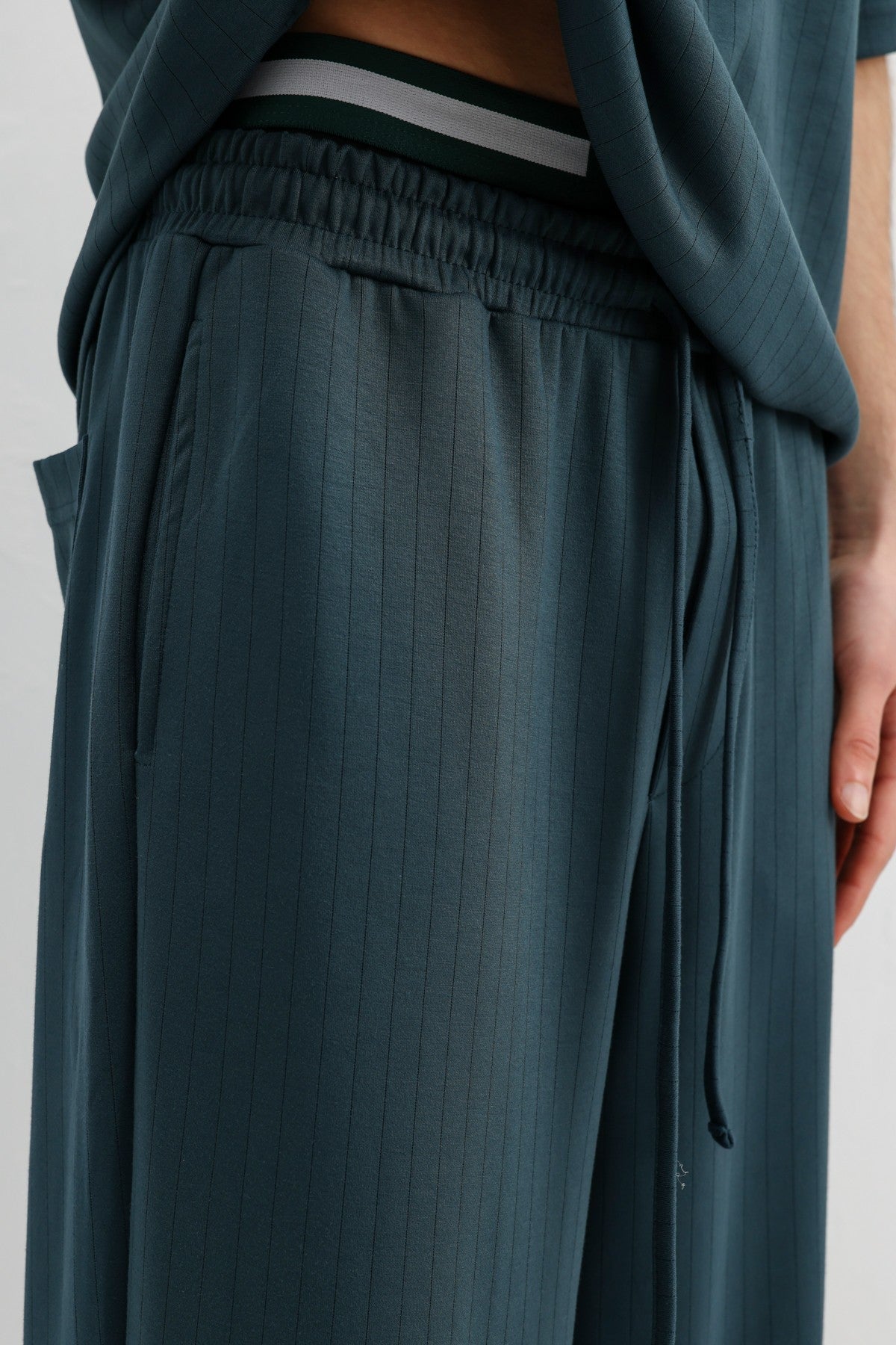 Ribbed, Textured Baggy Sweatpants
