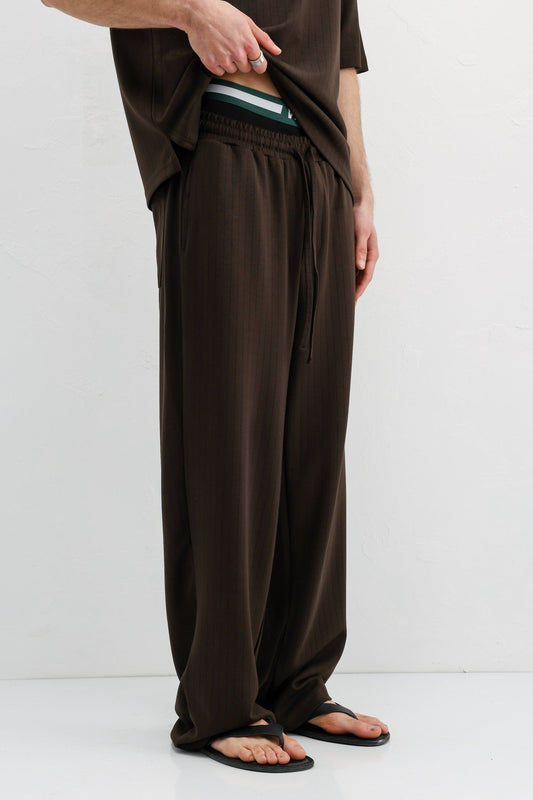 Ribbed, Textured Baggy Sweatpants