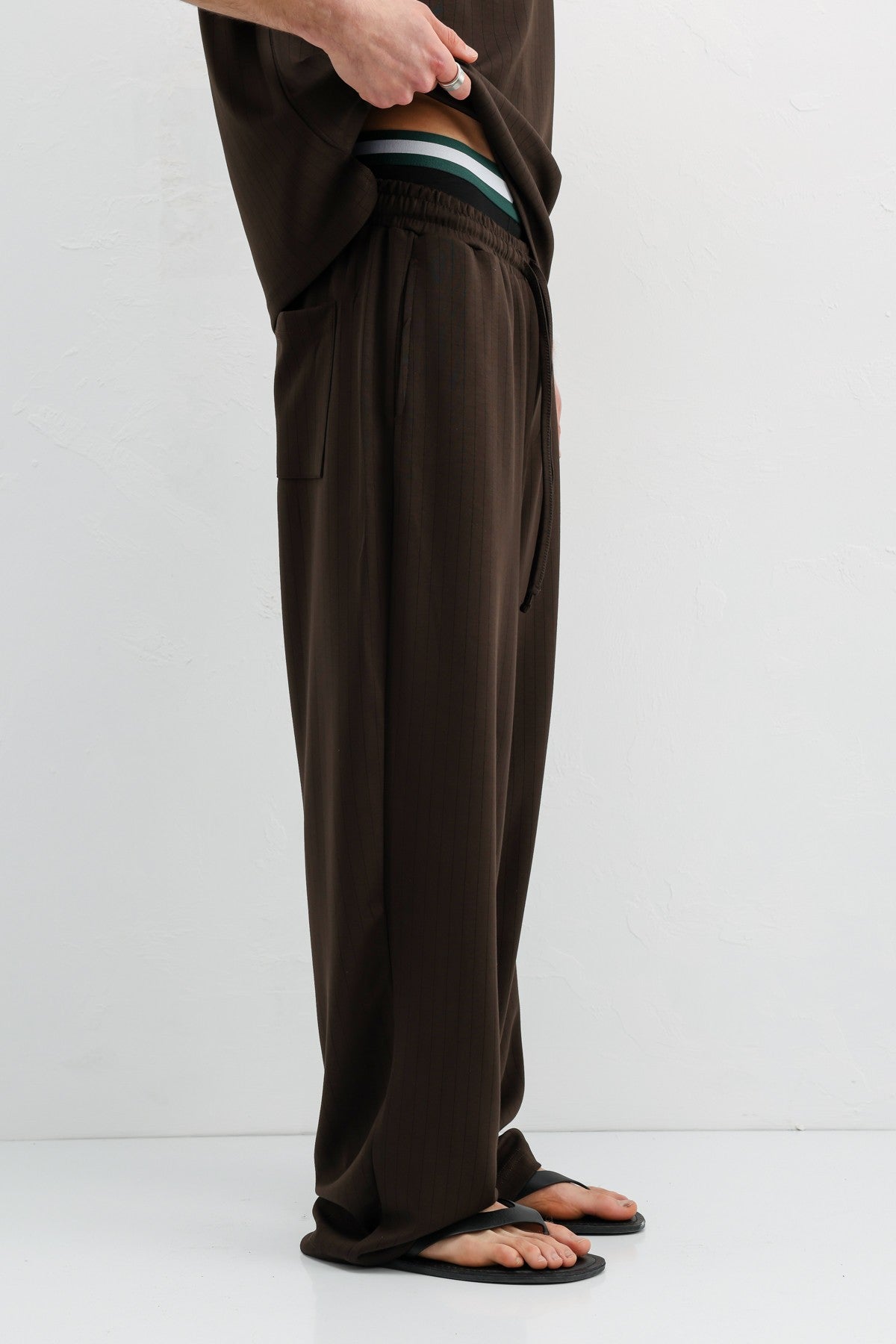 Ribbed, Textured Baggy Sweatpants
