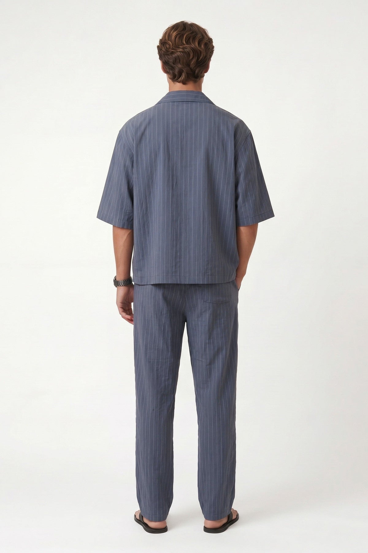 Striped Lyocell-Blend Relaxed-Fit Pants