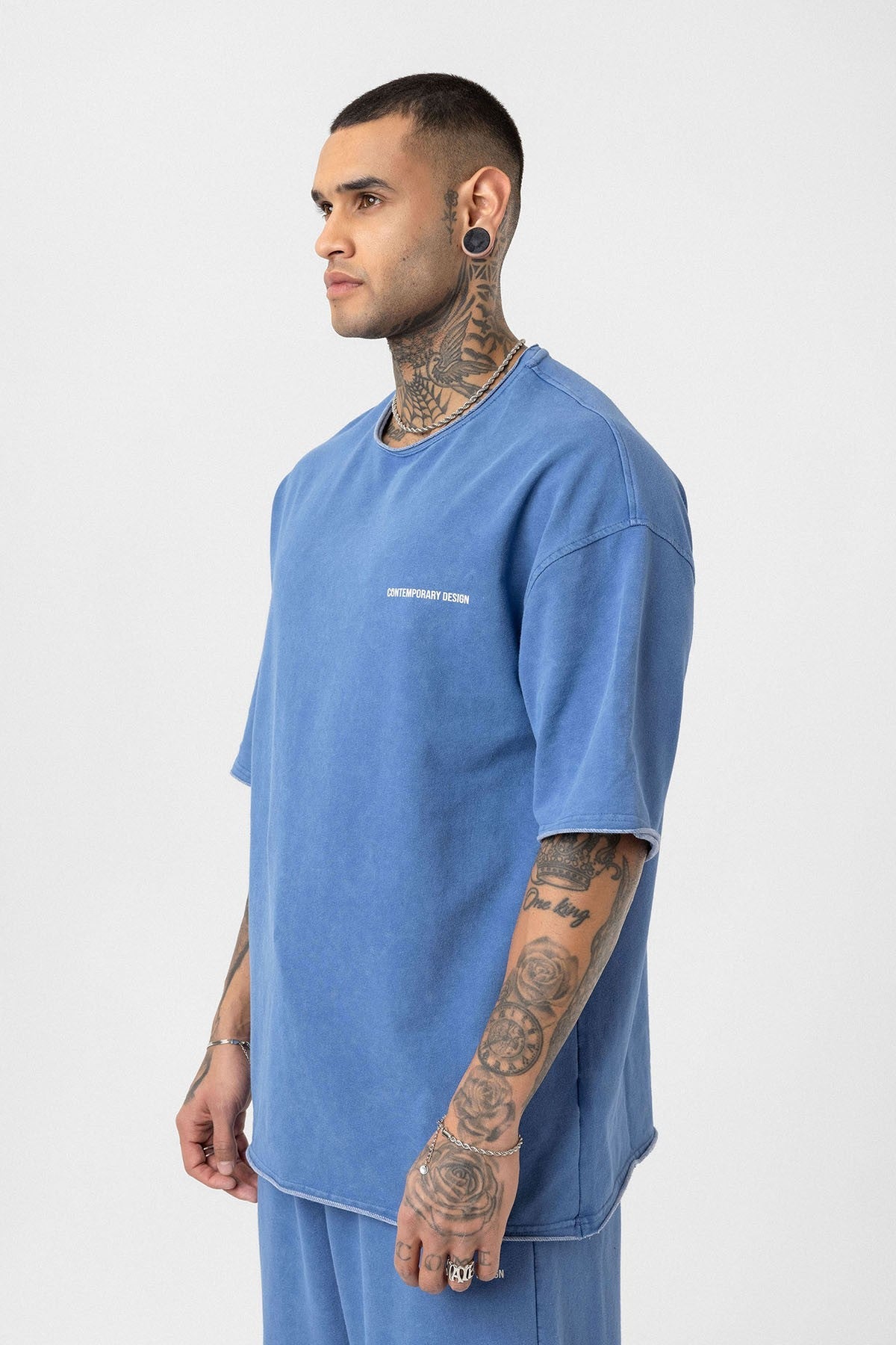 Oversized Washable Sweatsuit Set - Indigo
