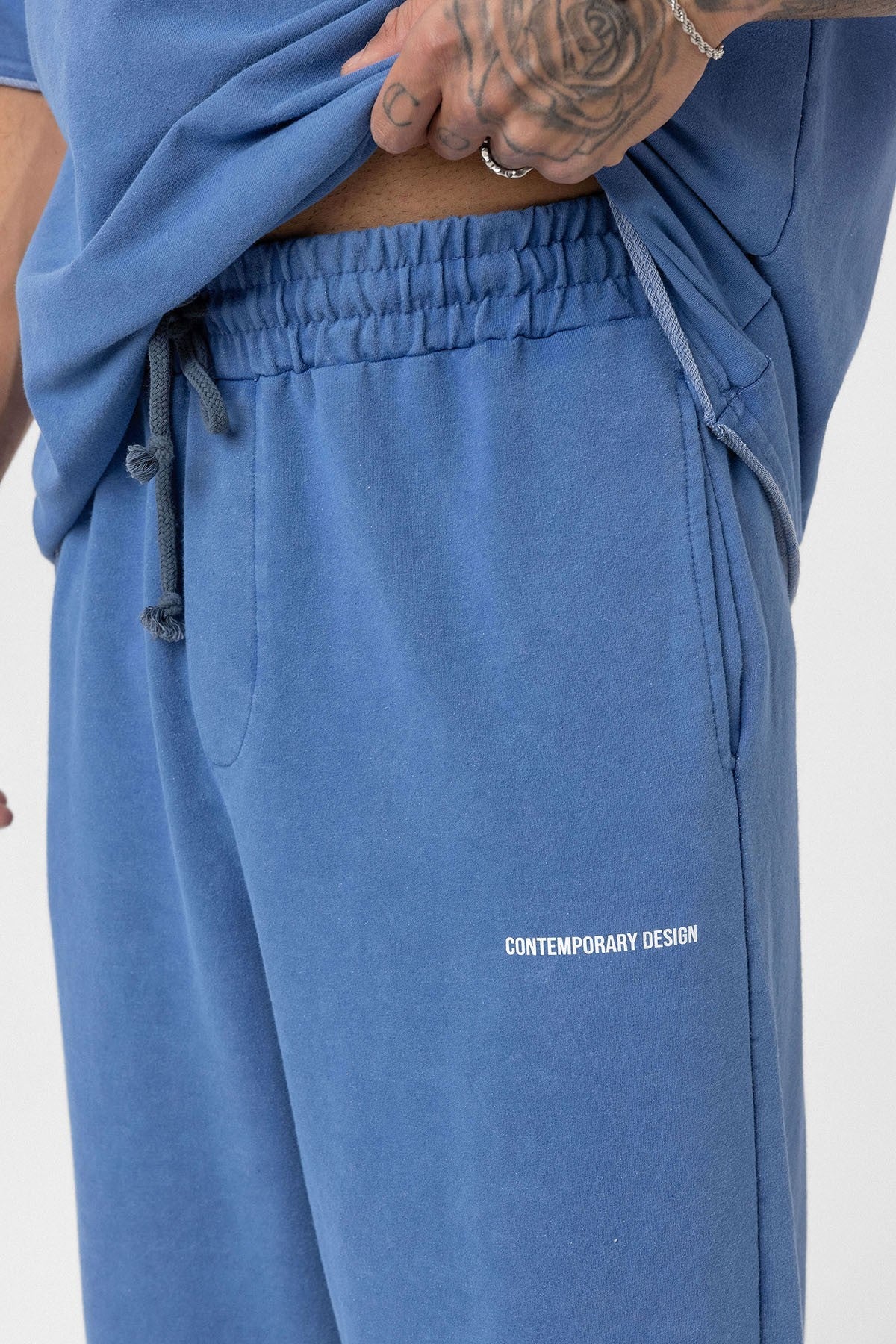 Oversized Washable Sweatsuit Set - Indigo