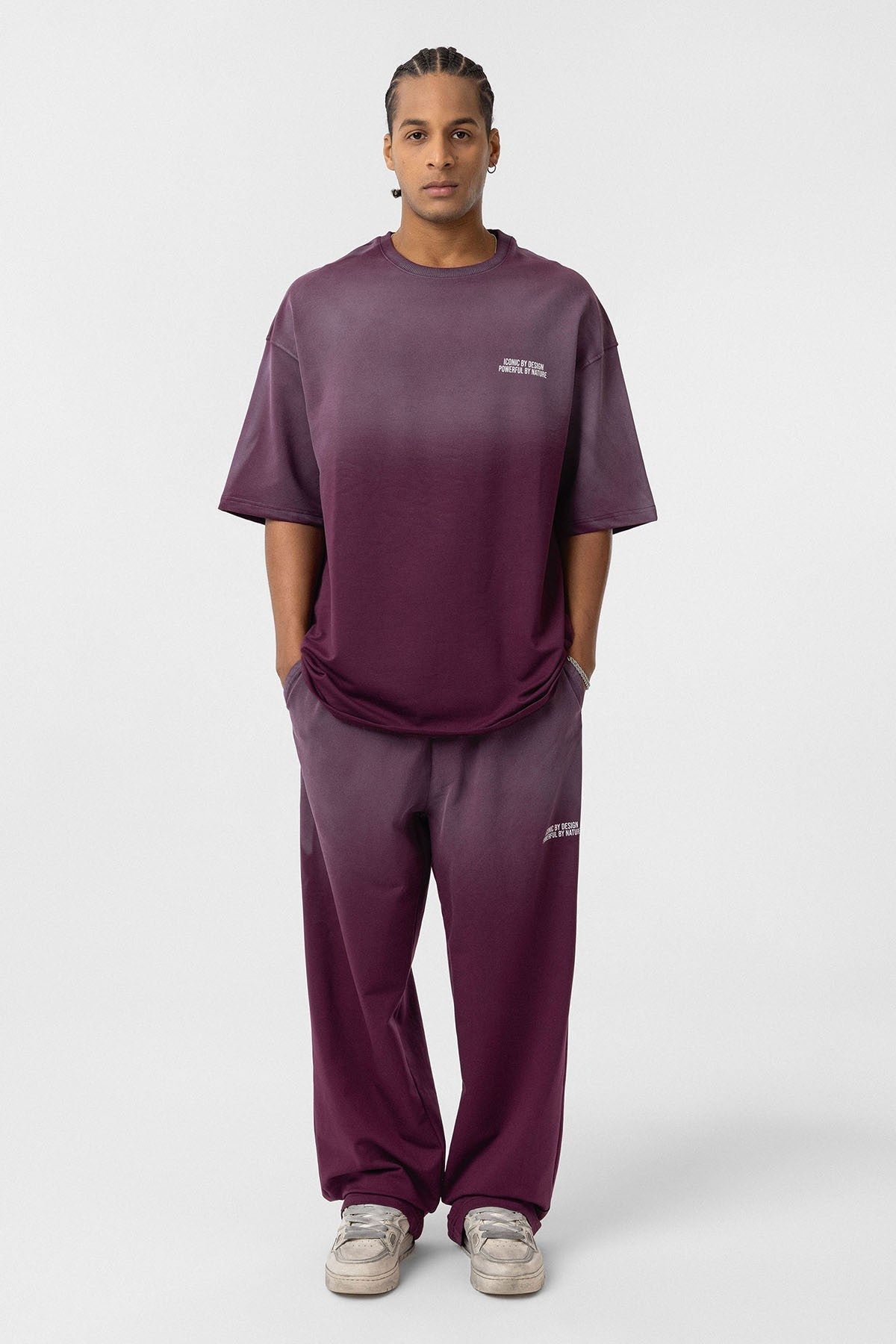 Oversized Printed Sweatsuit Set (Machine Washable)