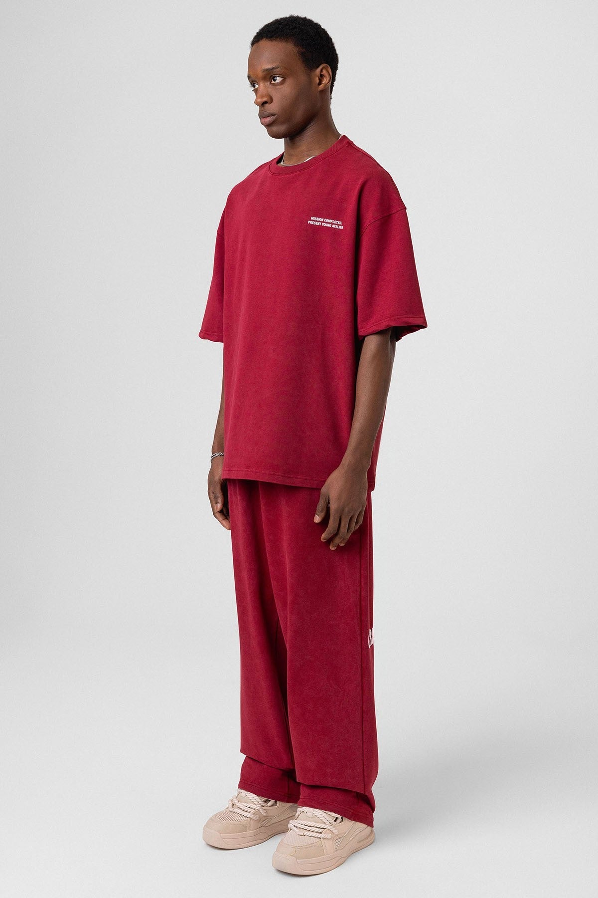 Oversized Sweatsuit Set with Back Print (Washed)