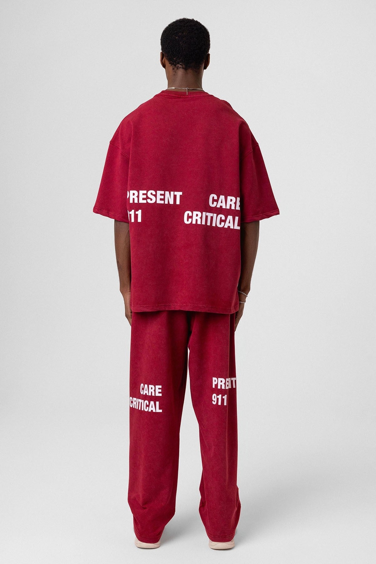 Oversized Sweatsuit Set with Back Print (Washed)