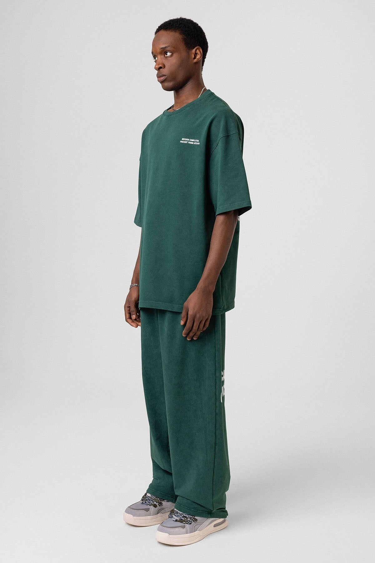 Oversized Sweatsuit Set with Back Print (Washed)