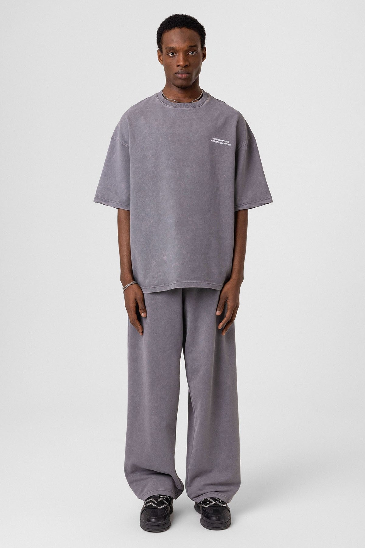 Oversized Sweatsuit Set with Back Print (Washed)