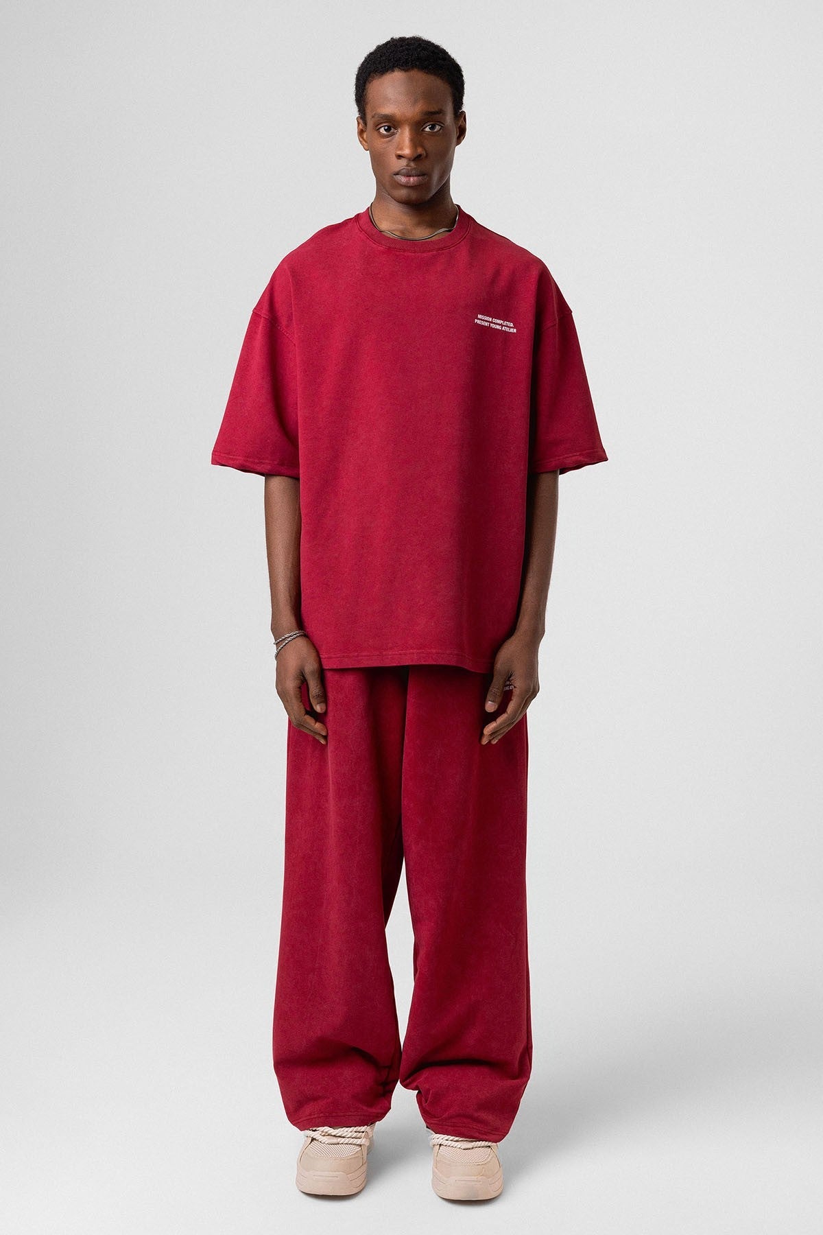 Oversized Sweatsuit Set with Back Print (Washed)