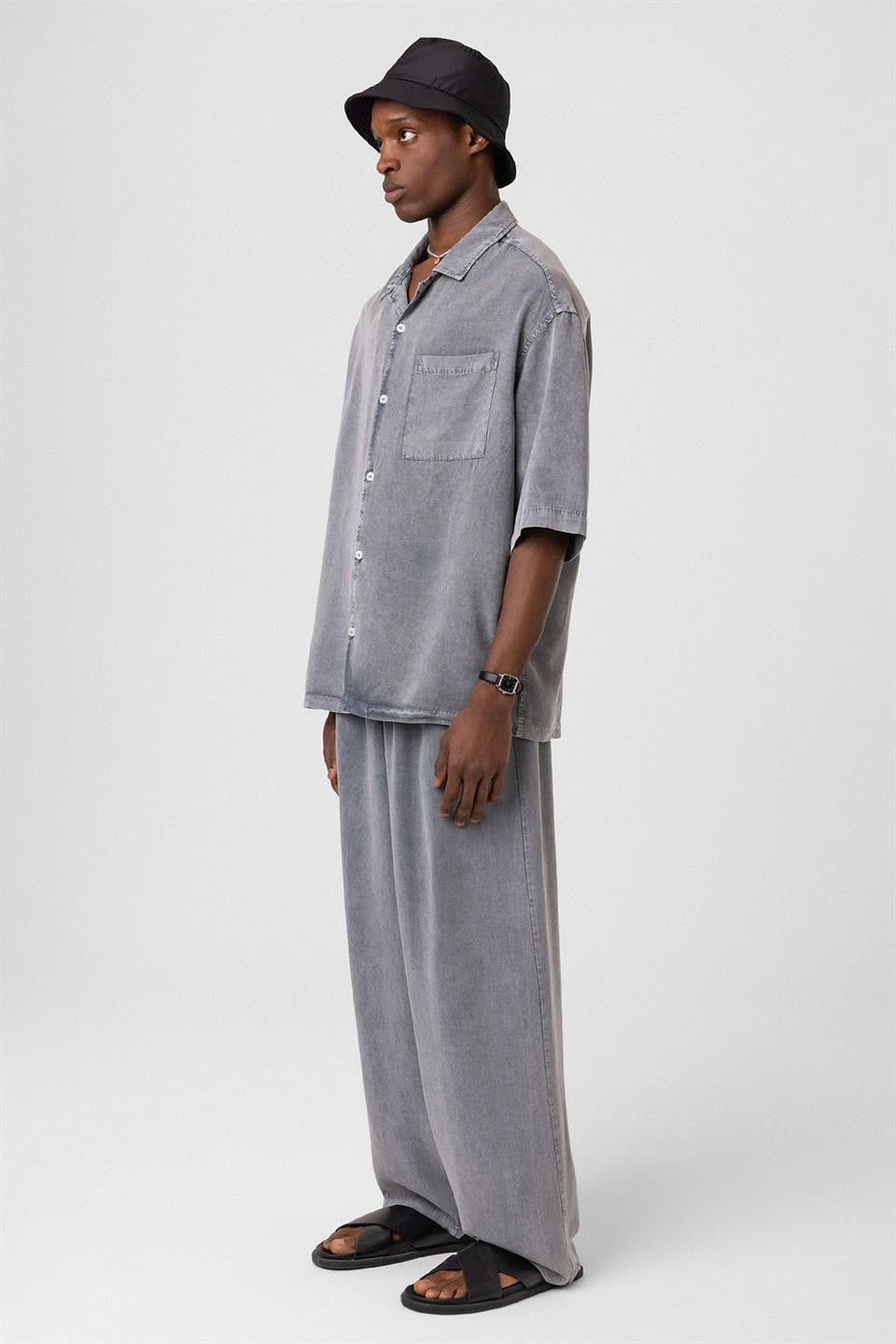Machine-Washable Lyocell Fabric Top and Bottom Set
