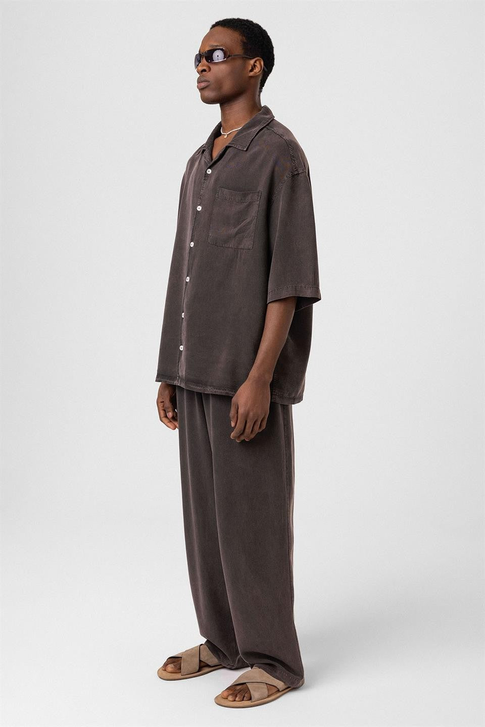 Machine-Washable Lyocell Fabric Top and Bottom Set