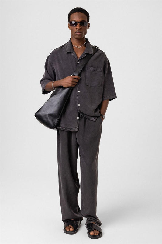 Machine-Washable Lyocell Fabric Top and Bottom Set