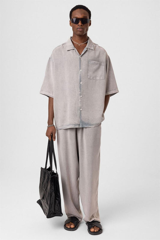 Machine-Washable Lyocell Fabric Top and Bottom Set