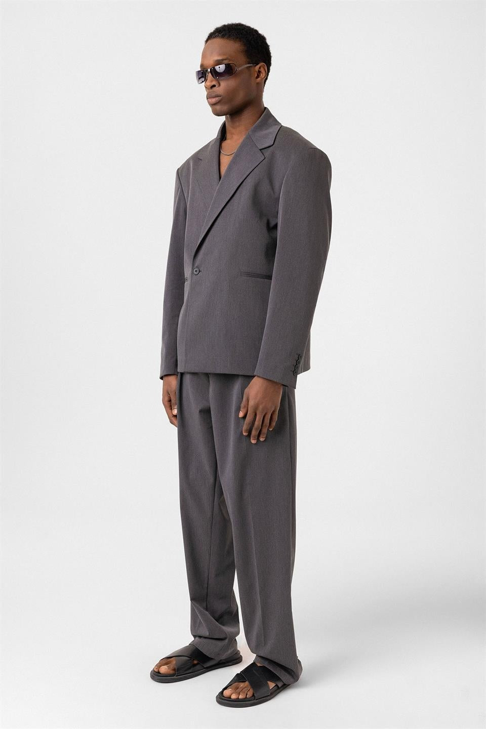Single-Button Oversized Suit