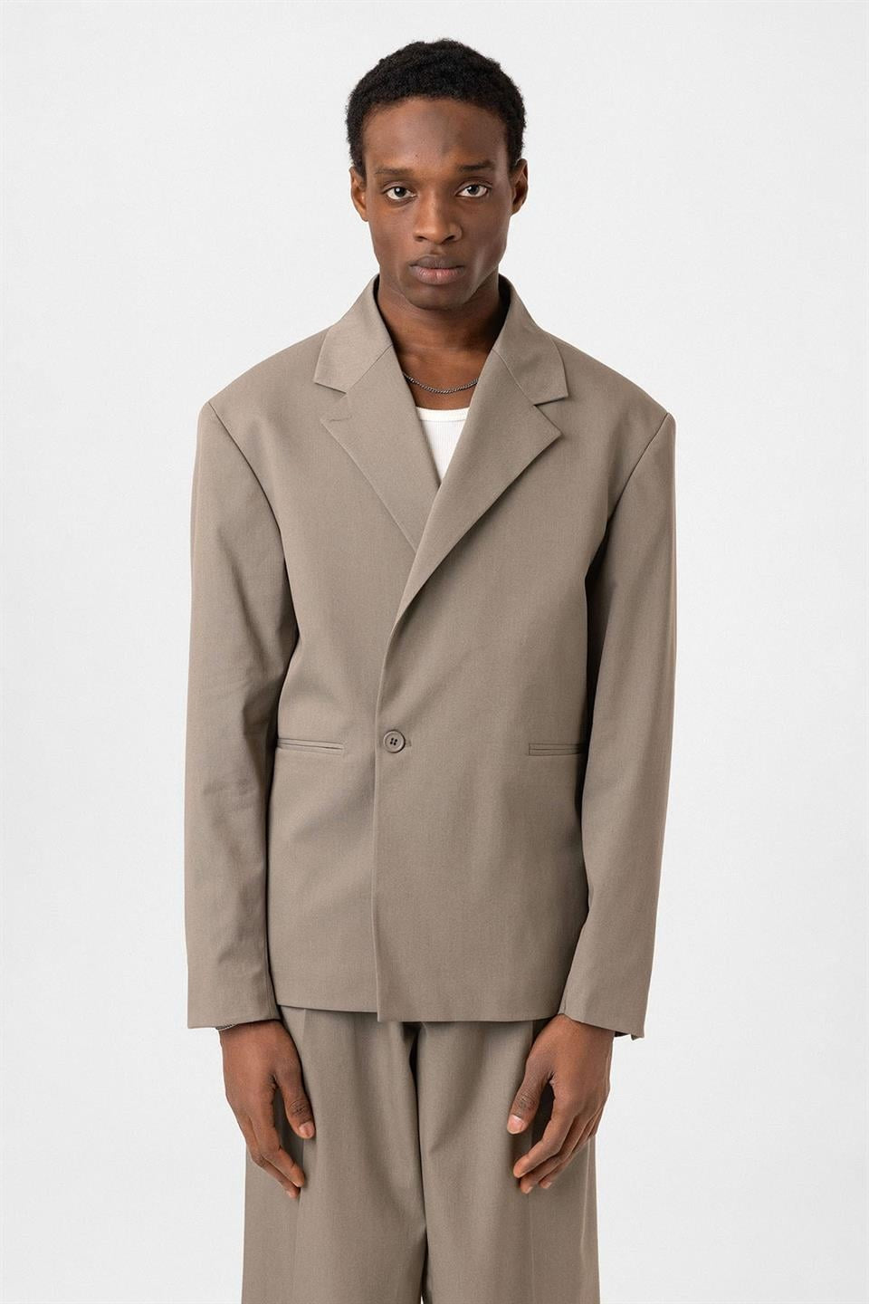 Single-Button Oversized Suit