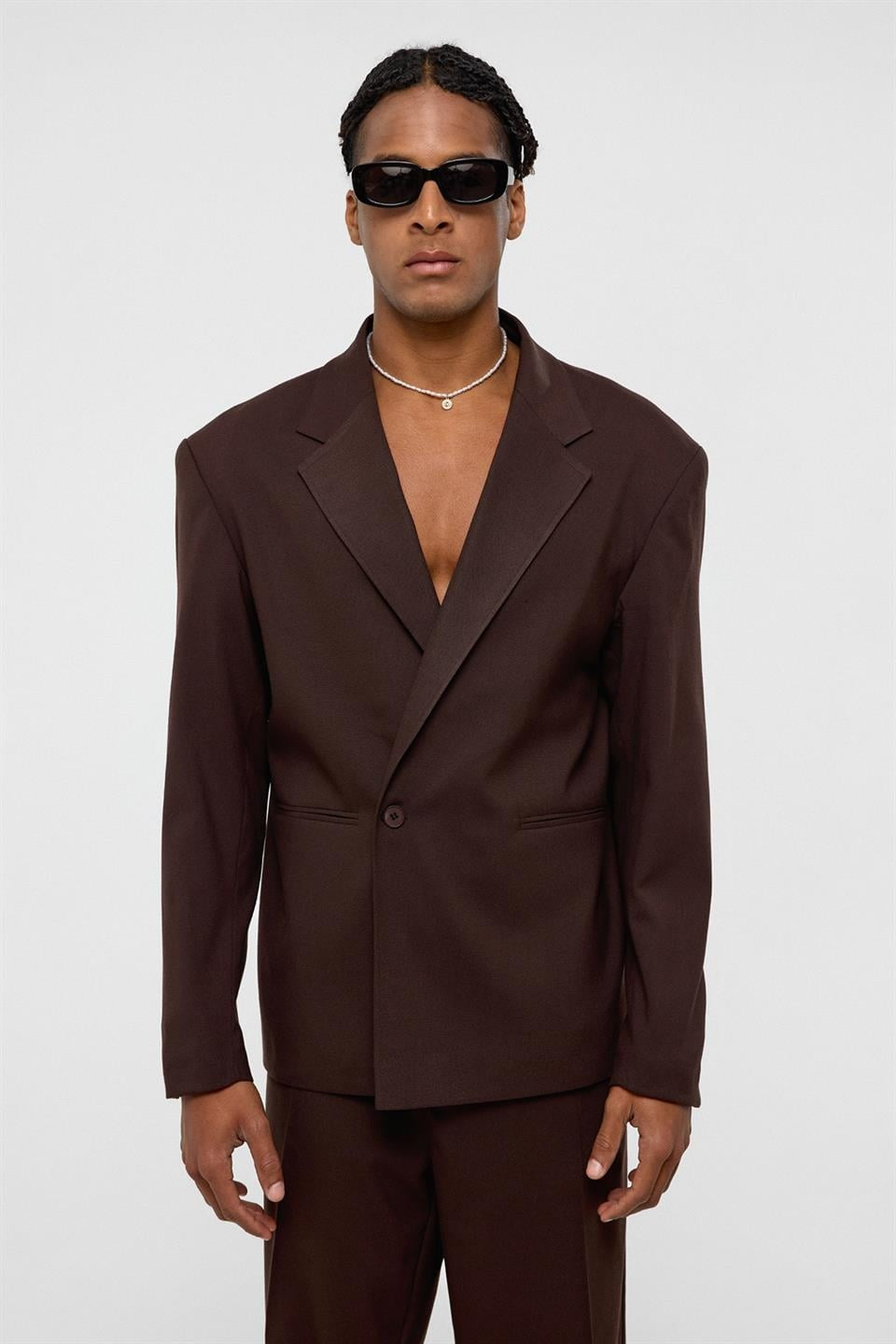 Single-Button Oversized Suit