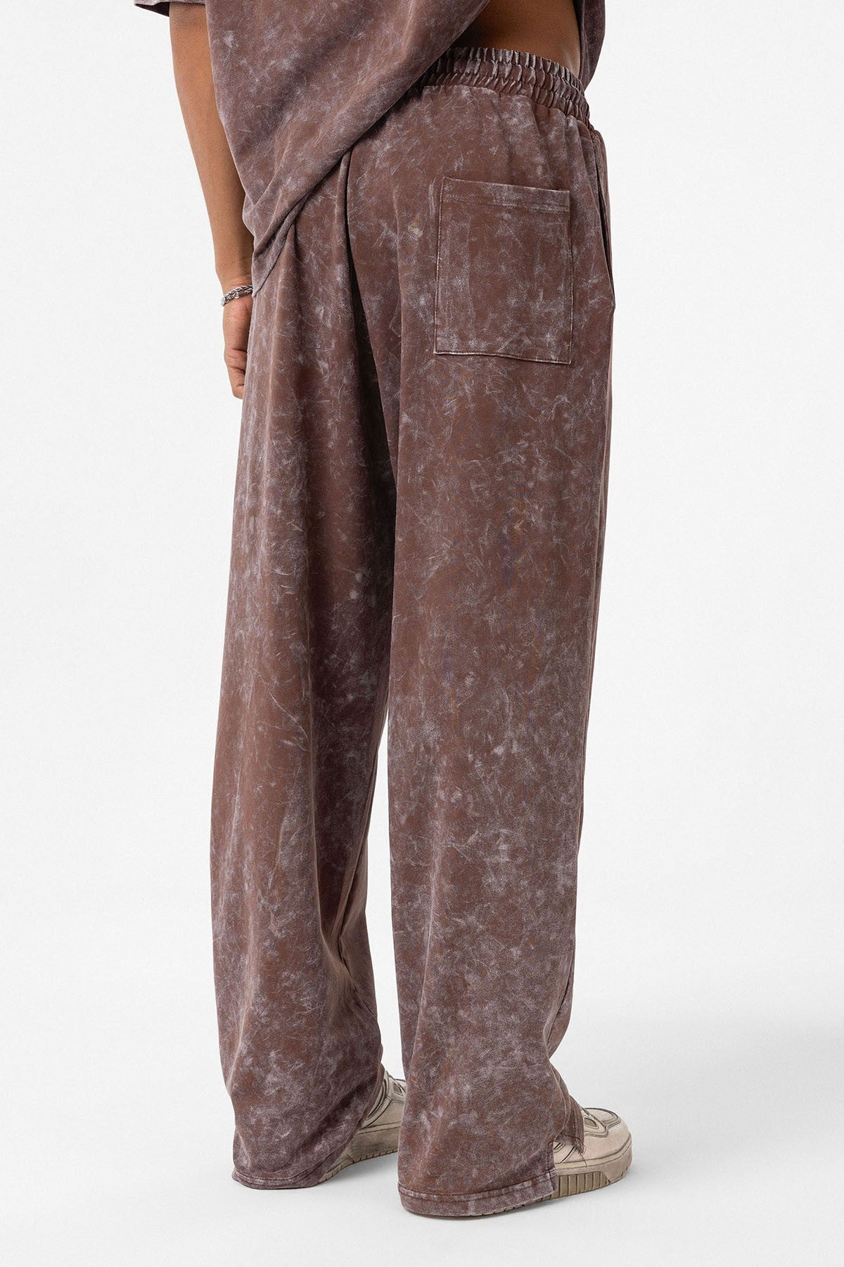 Oversized Sweatsuit Set with Back Print (Washed Look)