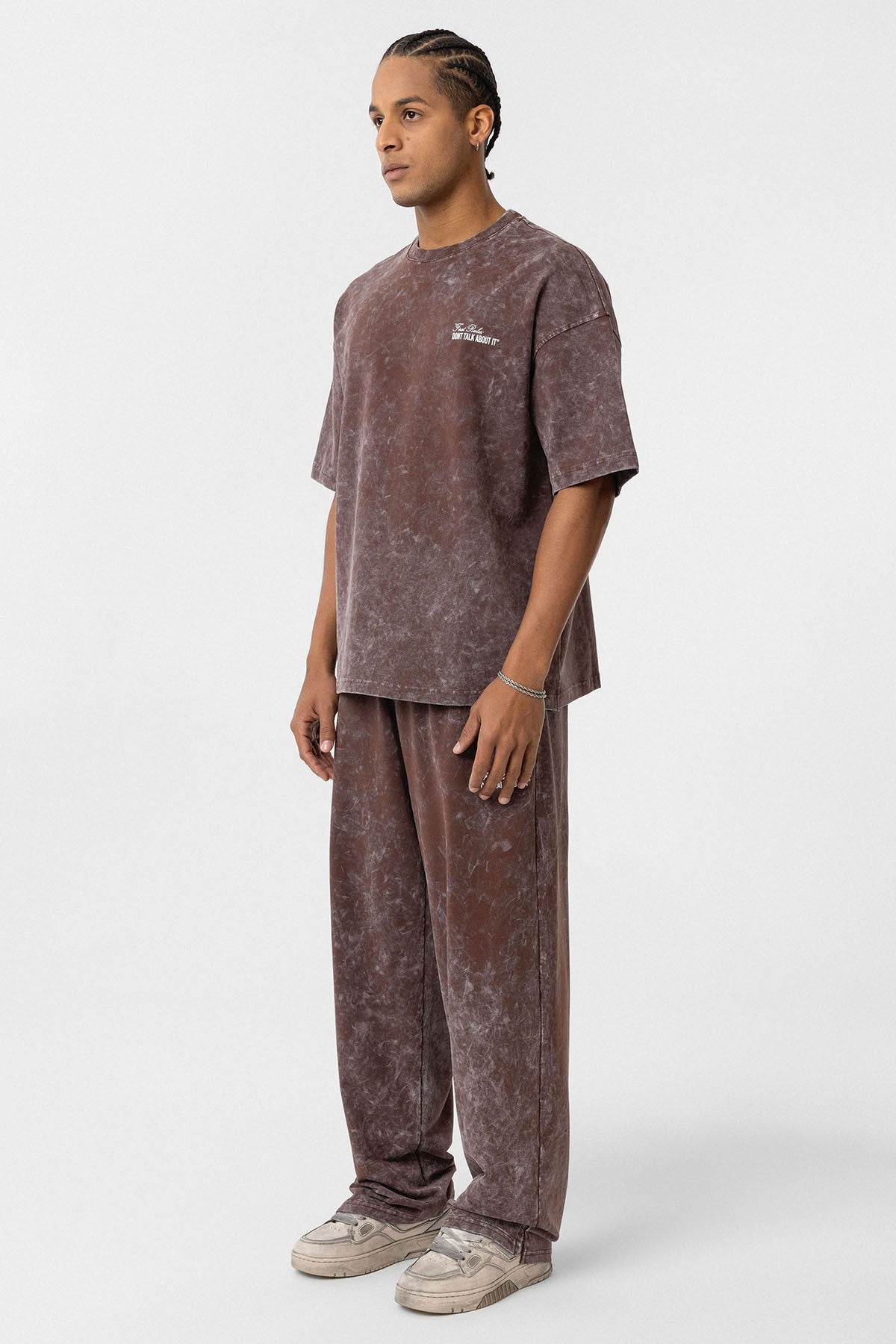 Oversized Sweatsuit Set with Back Print (Washed Look)