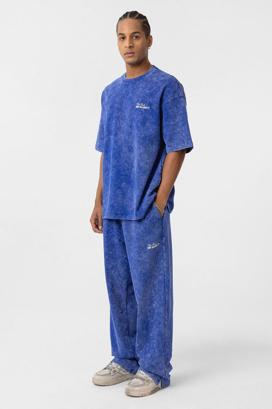 Oversized Sweatsuit Set with Back Print (Washed Look)