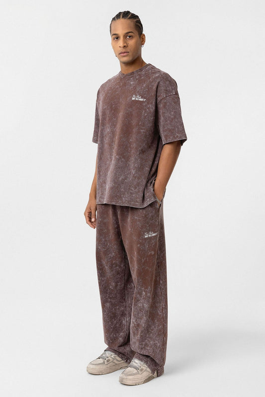 Oversized Sweatsuit Set with Back Print (Washed Look)