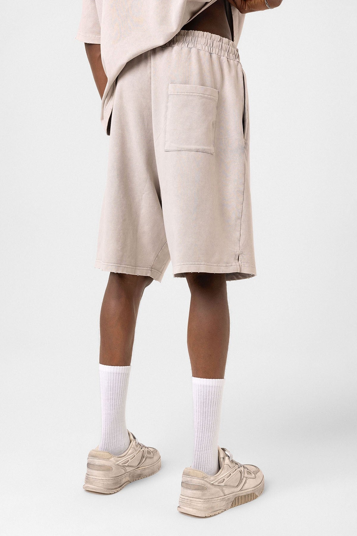 Basic Washed Oversized Shorts Set