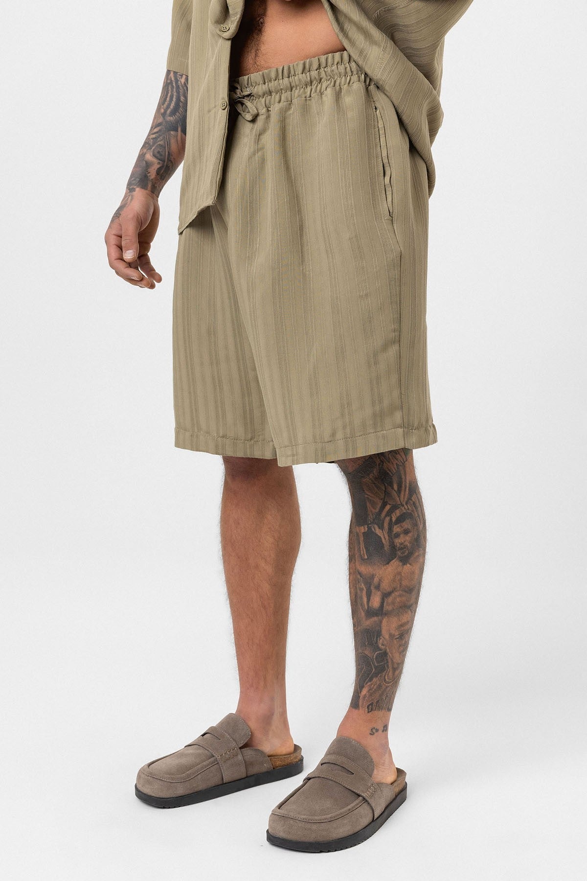 Oversized Modal Fabric Shorts and Shirt Set