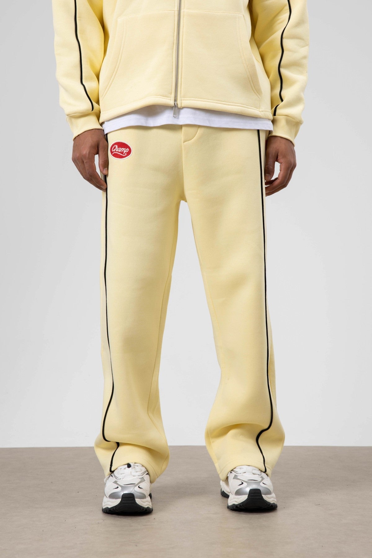 Oversized Sweatsuit Set with Stripe Details