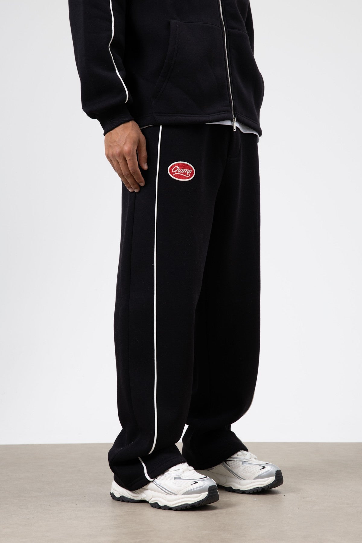 Oversized Sweatsuit Set with Stripe Details