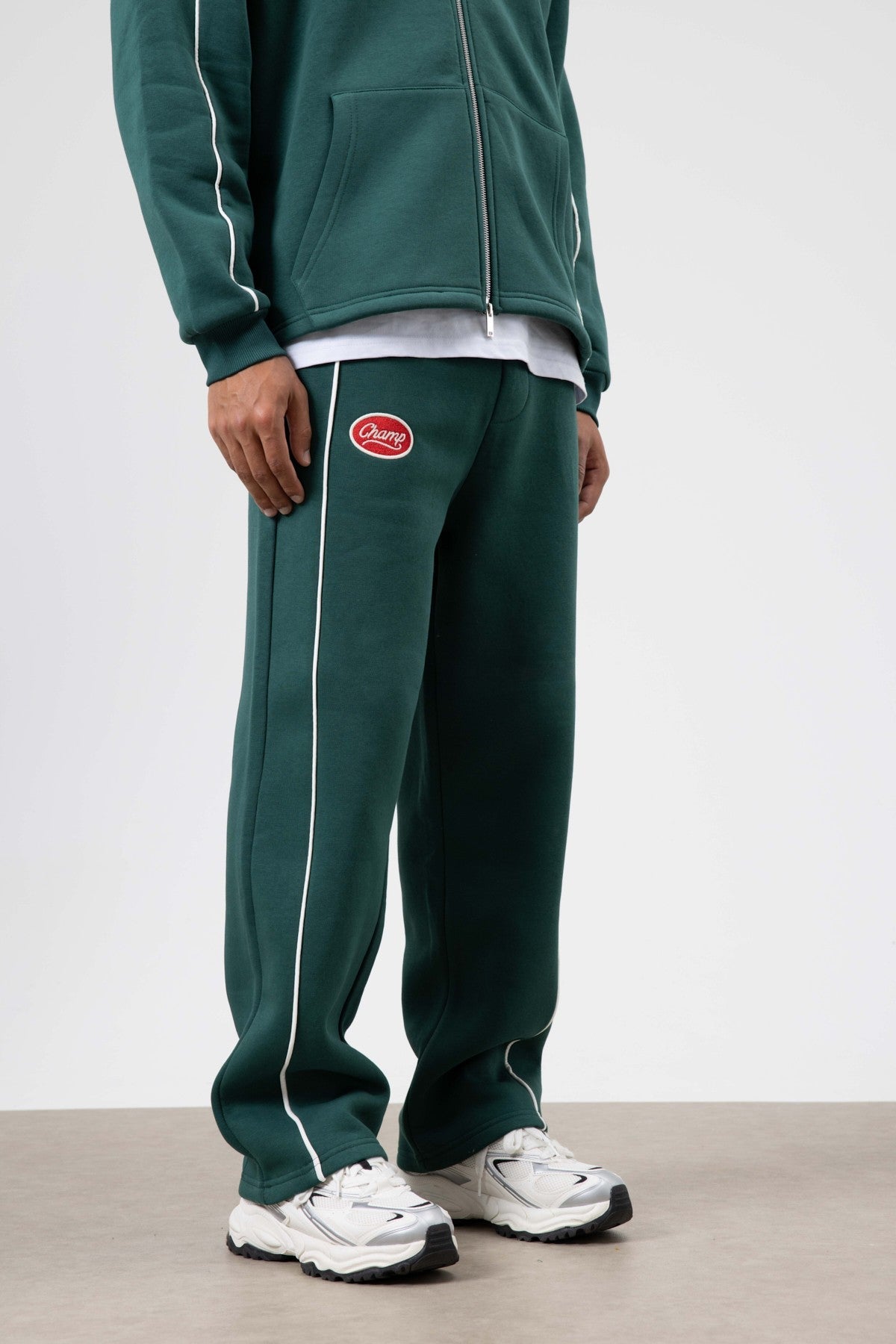 Oversized Sweatsuit Set with Stripe Details