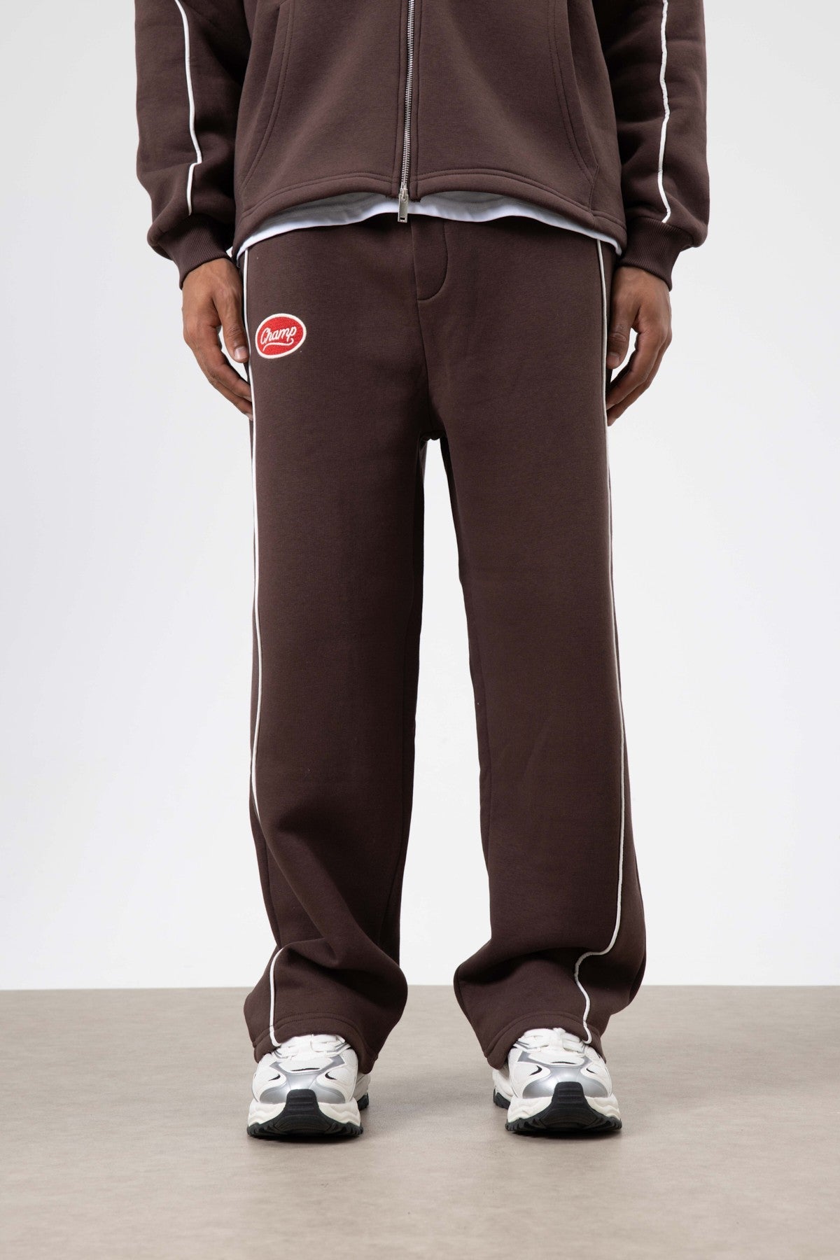 Oversized Sweatsuit Set with Stripe Details