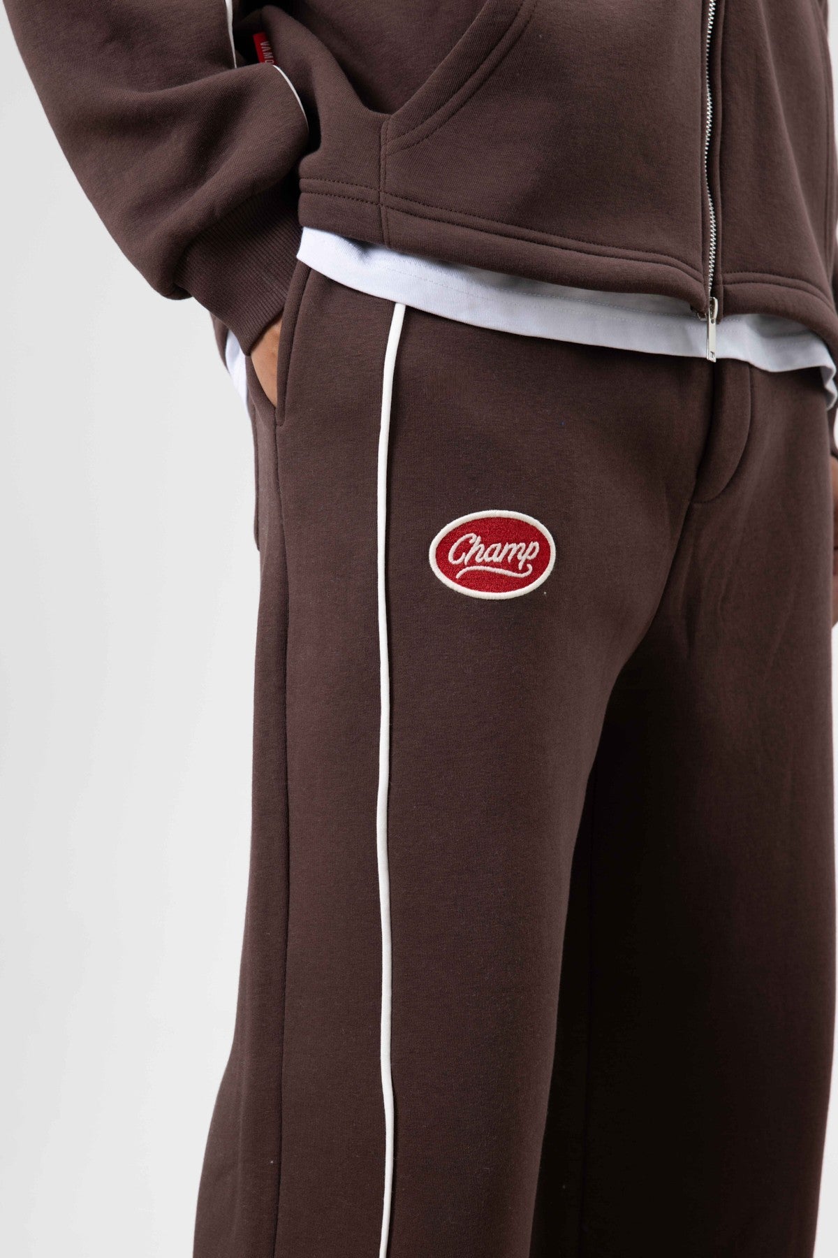 Oversized Sweatsuit Set with Stripe Details