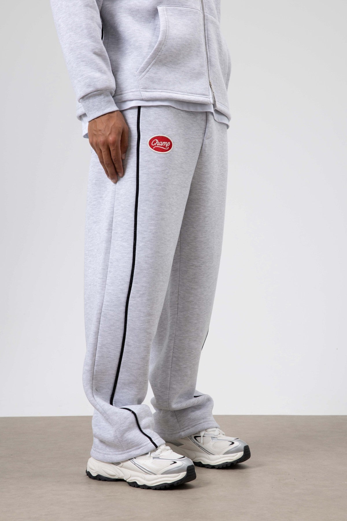 Oversized Sweatsuit Set with Stripe Details