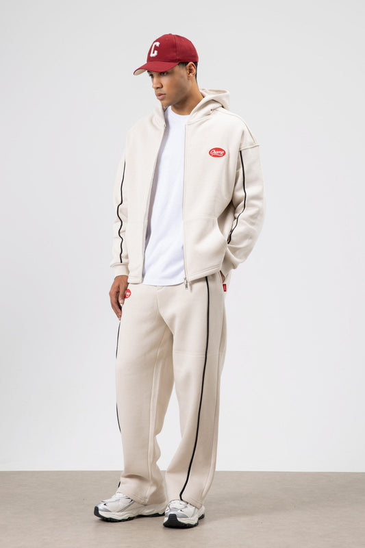 Oversized Sweatsuit Set with Stripe Details