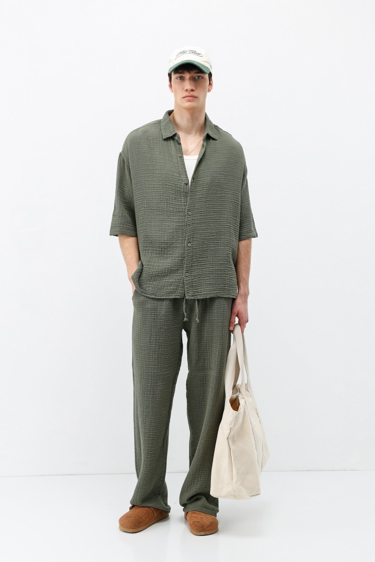 Muslin Fabric, Relaxed Fit Linen Set