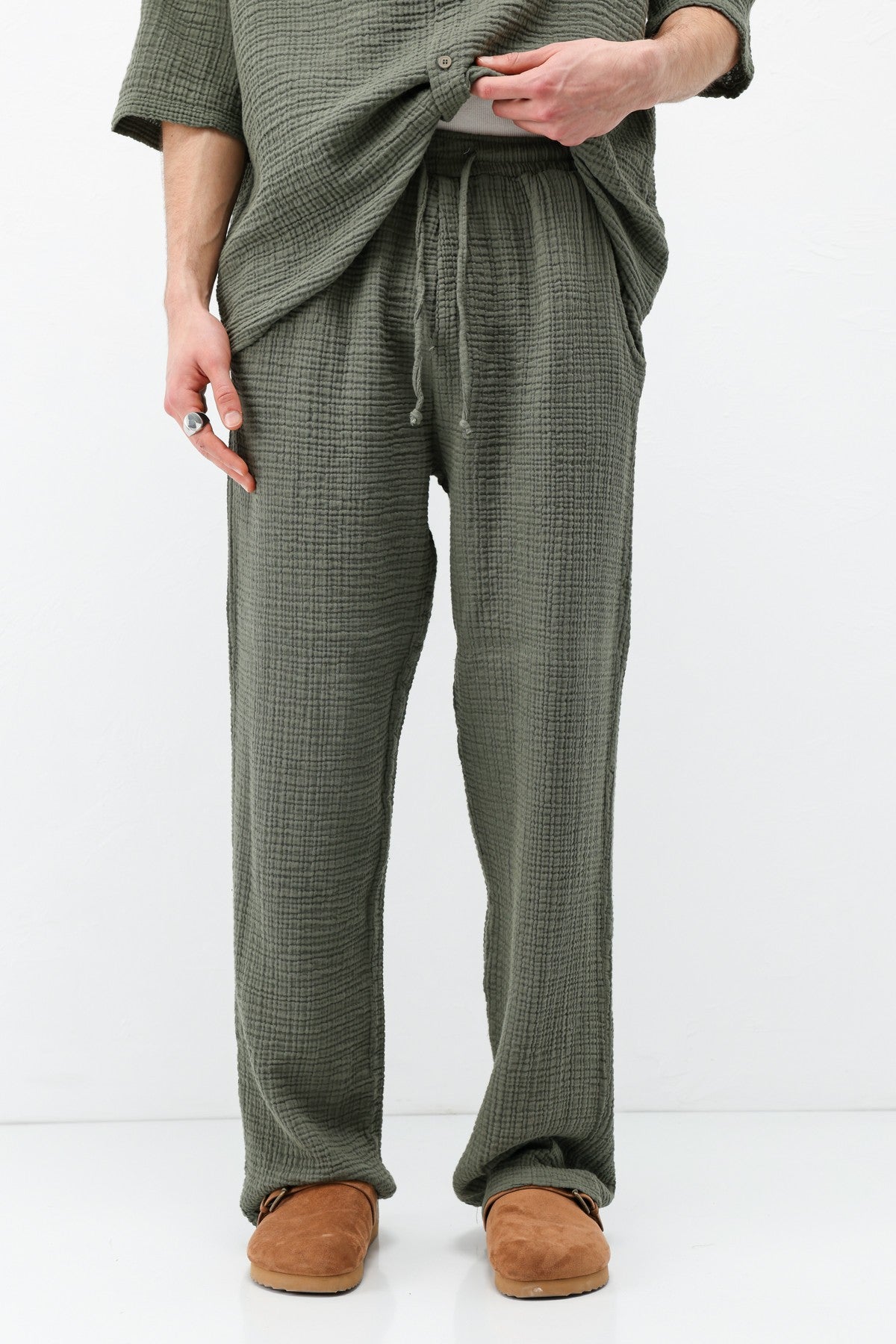 Muslin Fabric, Relaxed Fit Linen Set