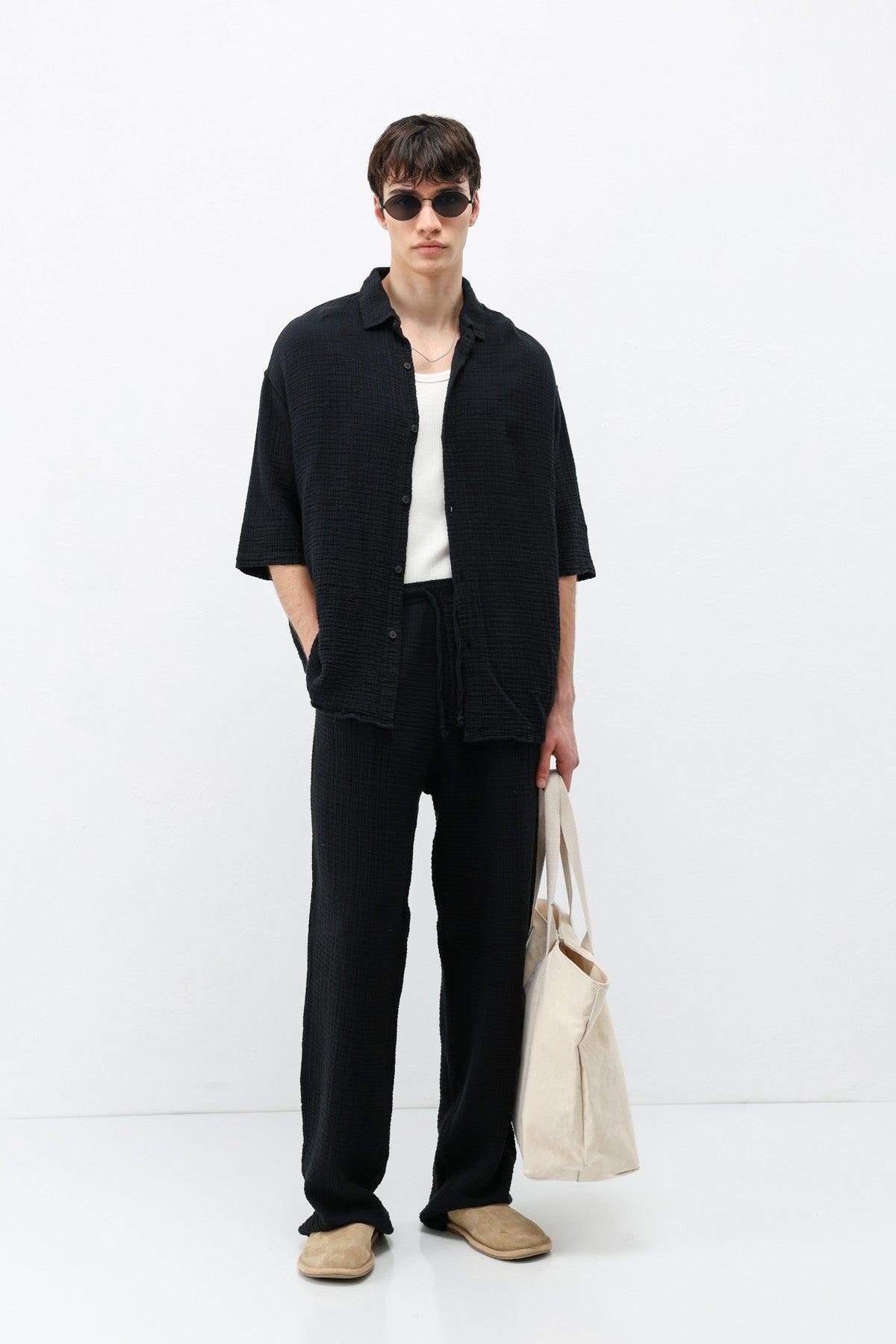 Muslin Fabric, Relaxed Fit Linen Set