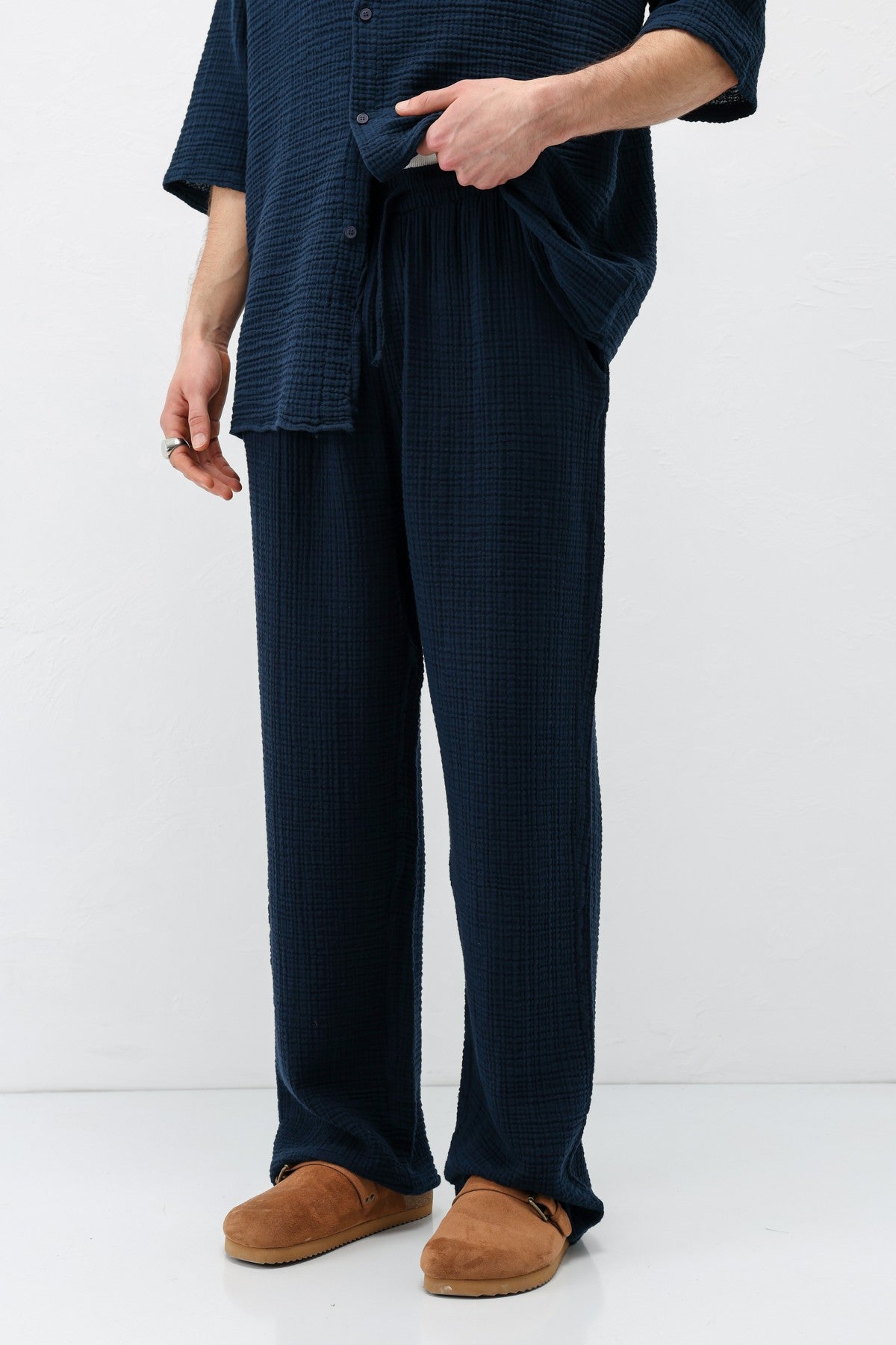 Muslin Fabric, Relaxed Fit Linen Set