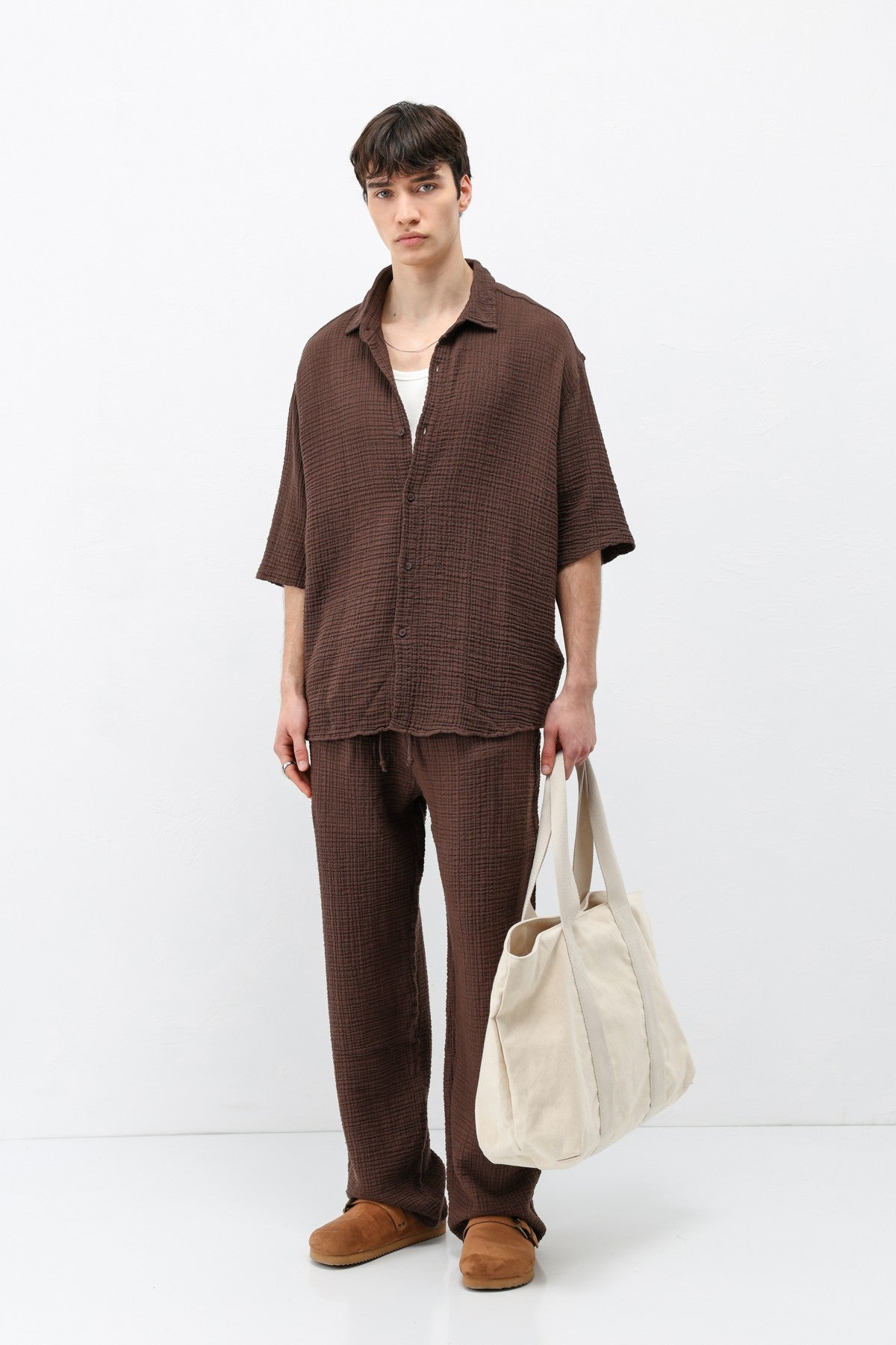 Muslin Fabric, Relaxed Fit Linen Set