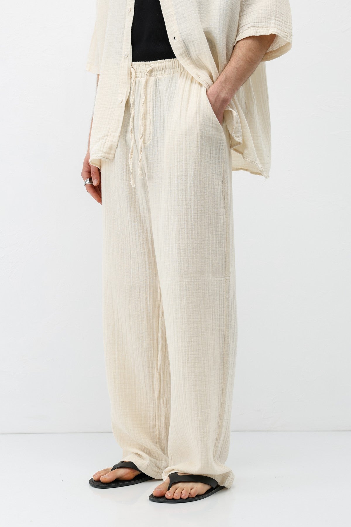 Muslin Fabric, Relaxed Fit Linen Set