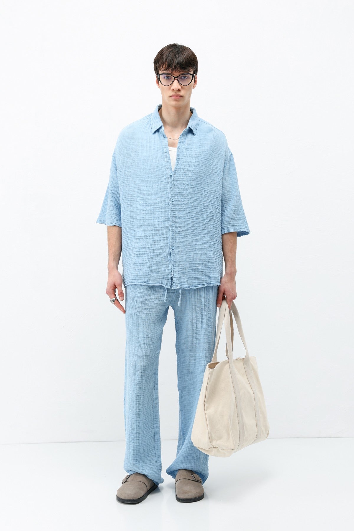 Muslin Fabric, Relaxed Fit Linen Set