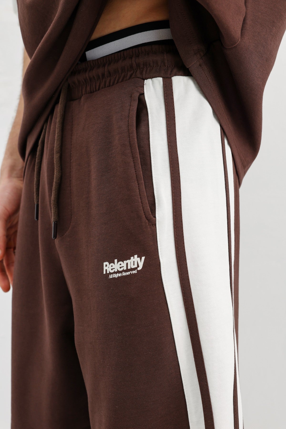 Oversized Printed Sweatsuit Set, Brown