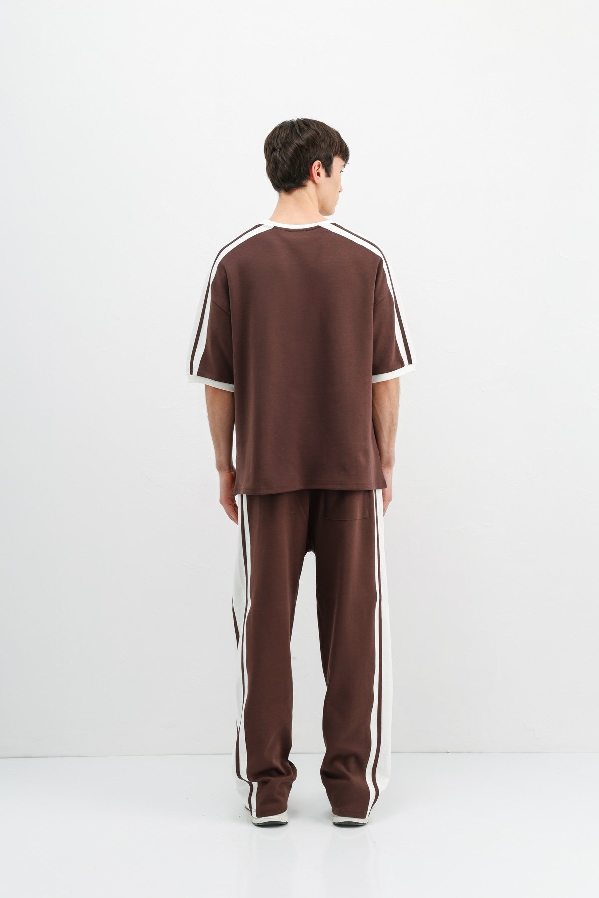 Oversized Printed Sweatsuit Set, Brown