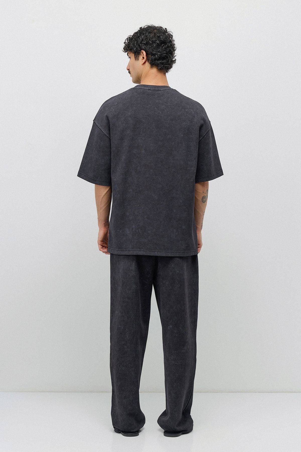 Oversized Printed Sweatsuit Set, Black