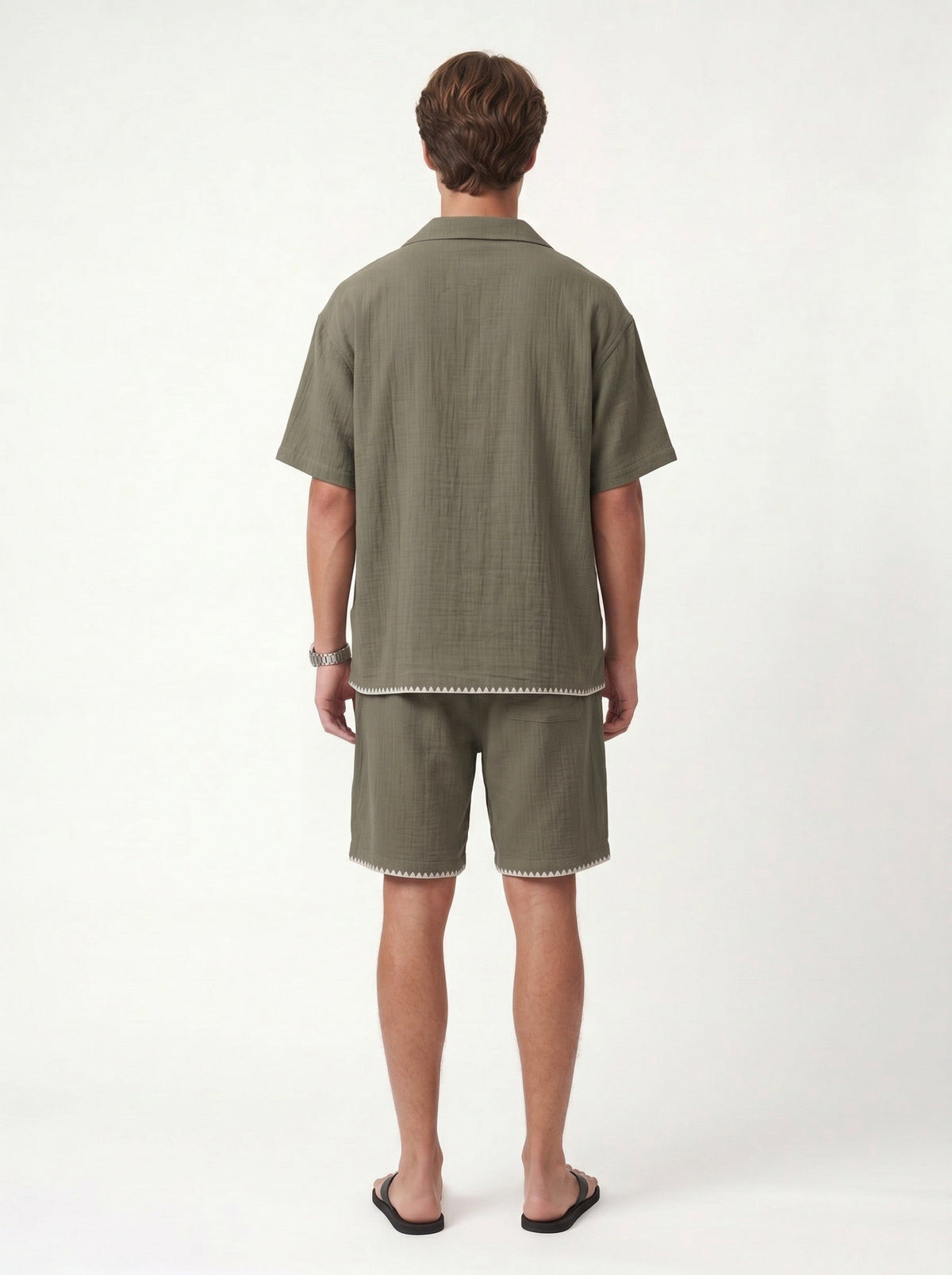 Stitched-Detail Shirt and Shorts Set