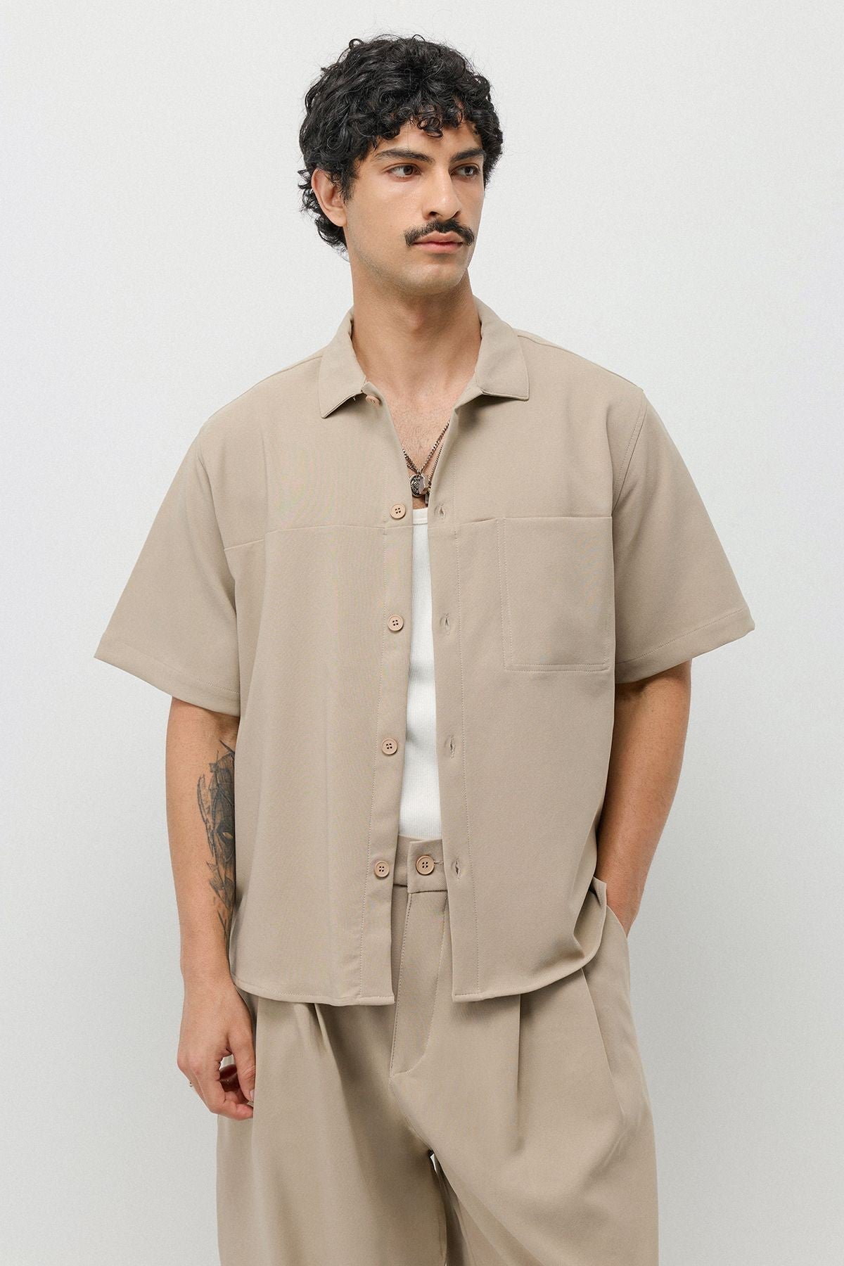Relaxed-Fit Oversized Shirt and Pants Set