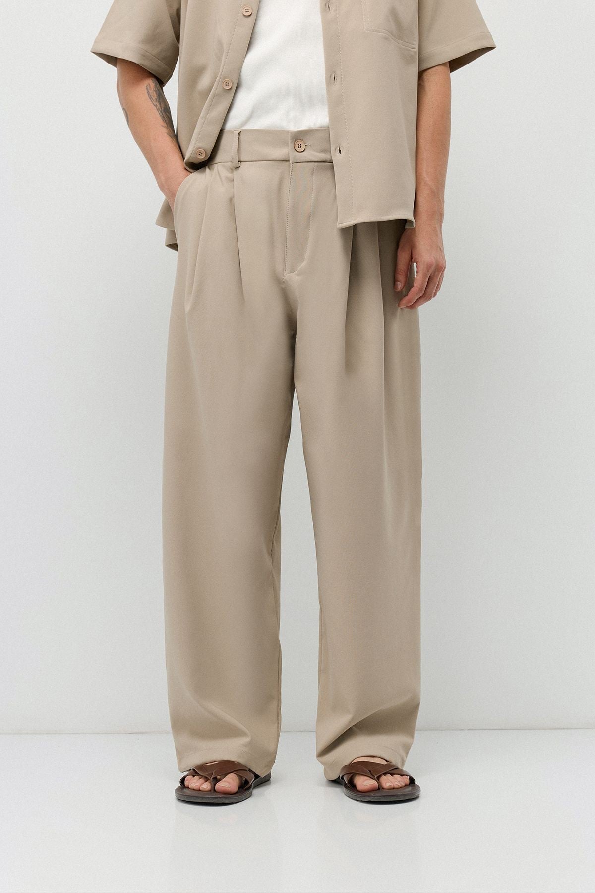Relaxed-Fit Oversized Shirt and Pants Set