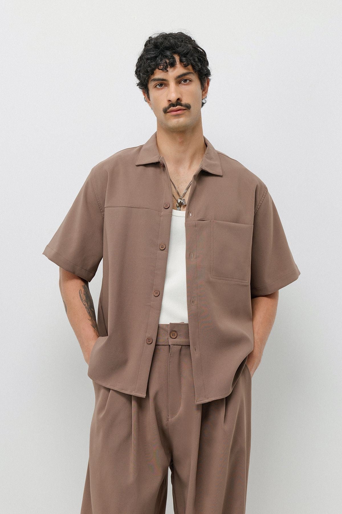 Relaxed-Fit Oversized Shirt and Pants Set
